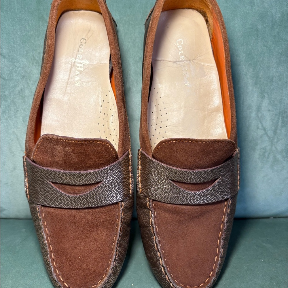 Cole Haan Brown Leather Penny Loafers Slip-On
